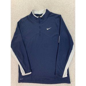 Nike Dri Fit Half Zip Athletic Fit‎ Pullover Shirt (Women's XL) Blue